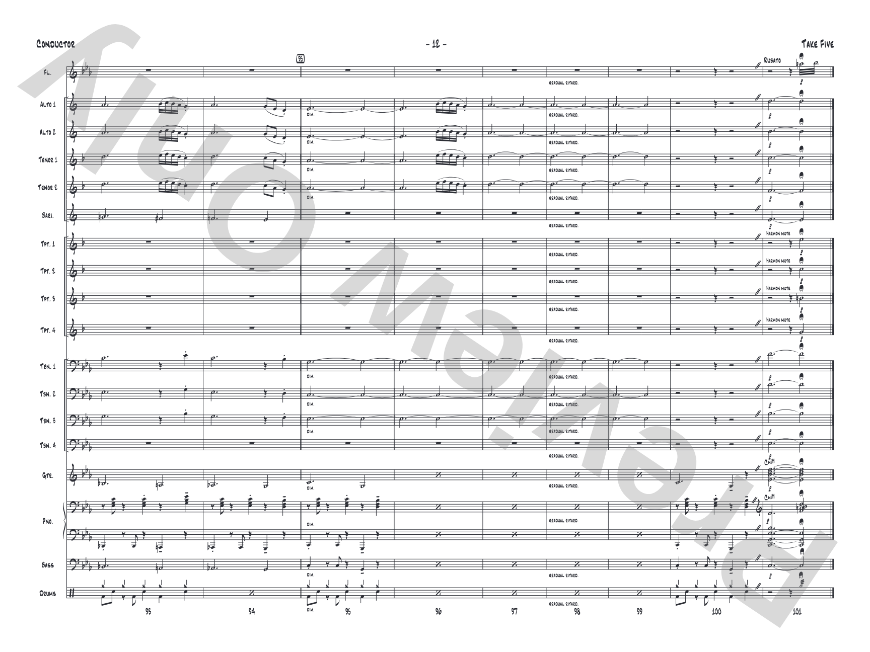Take Five: Jazz Ensemble Conductor Score & Parts