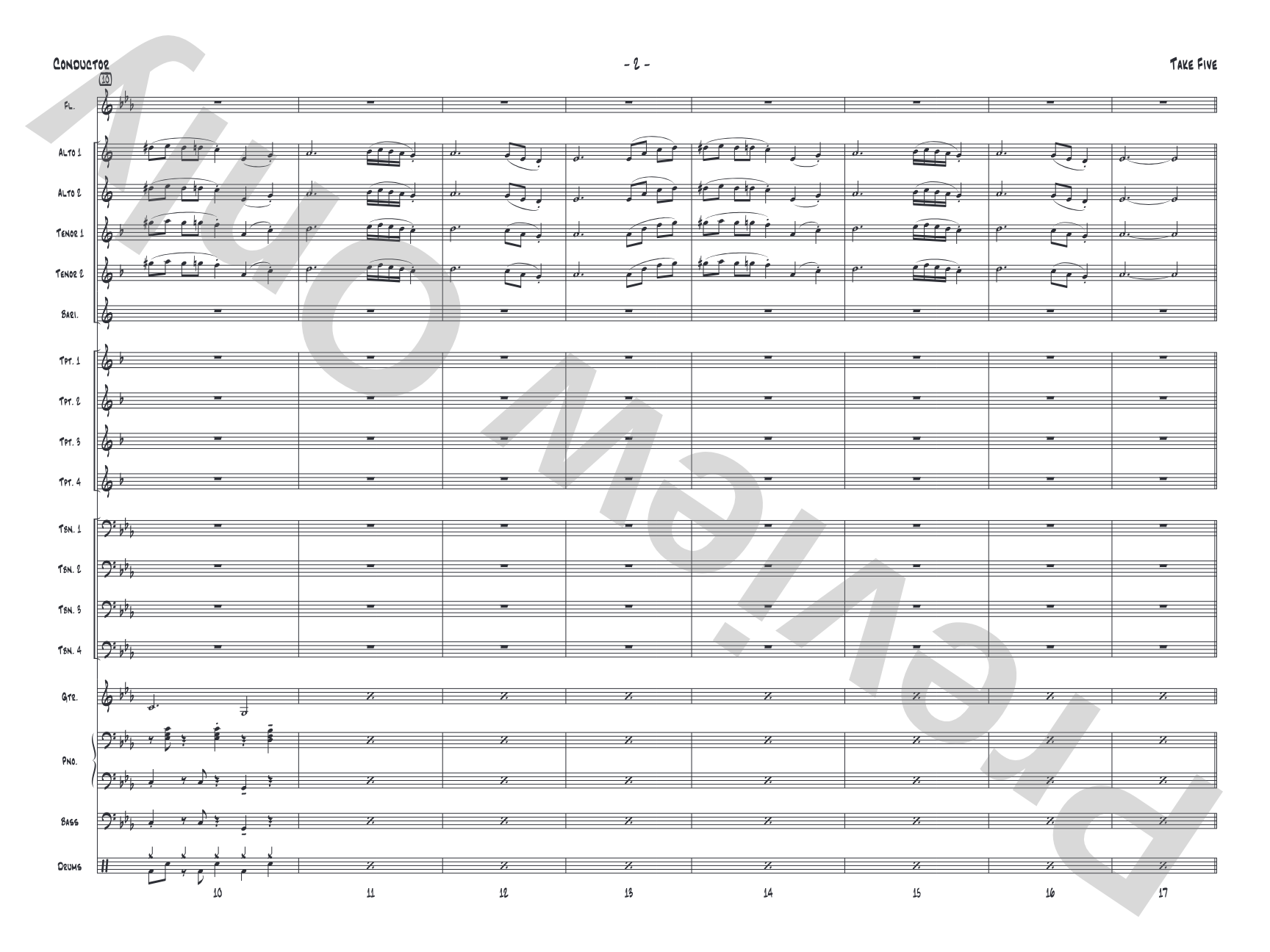 Take Five: Jazz Ensemble Conductor Score & Parts