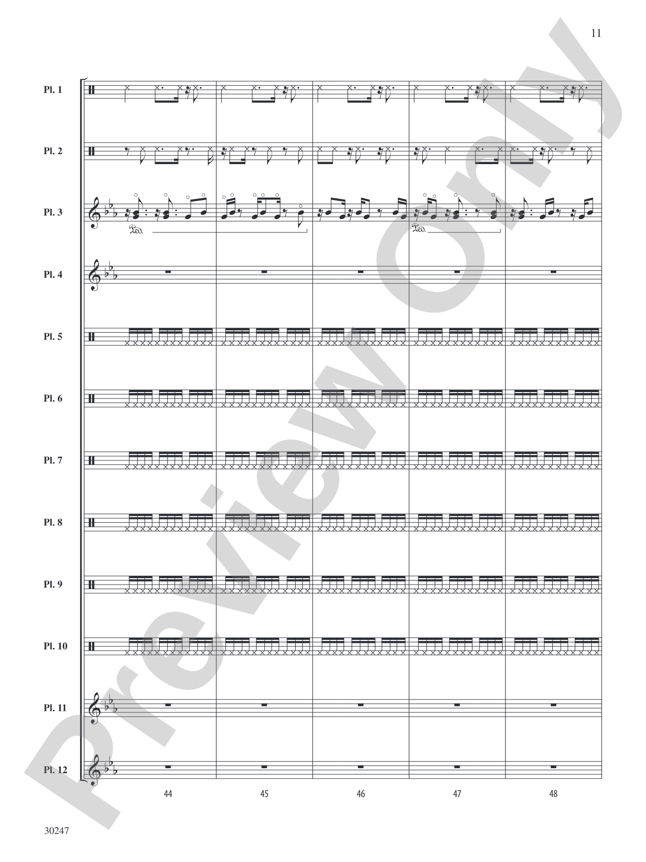 Clapping Music Variations: Percussion Ensemble Score & Parts