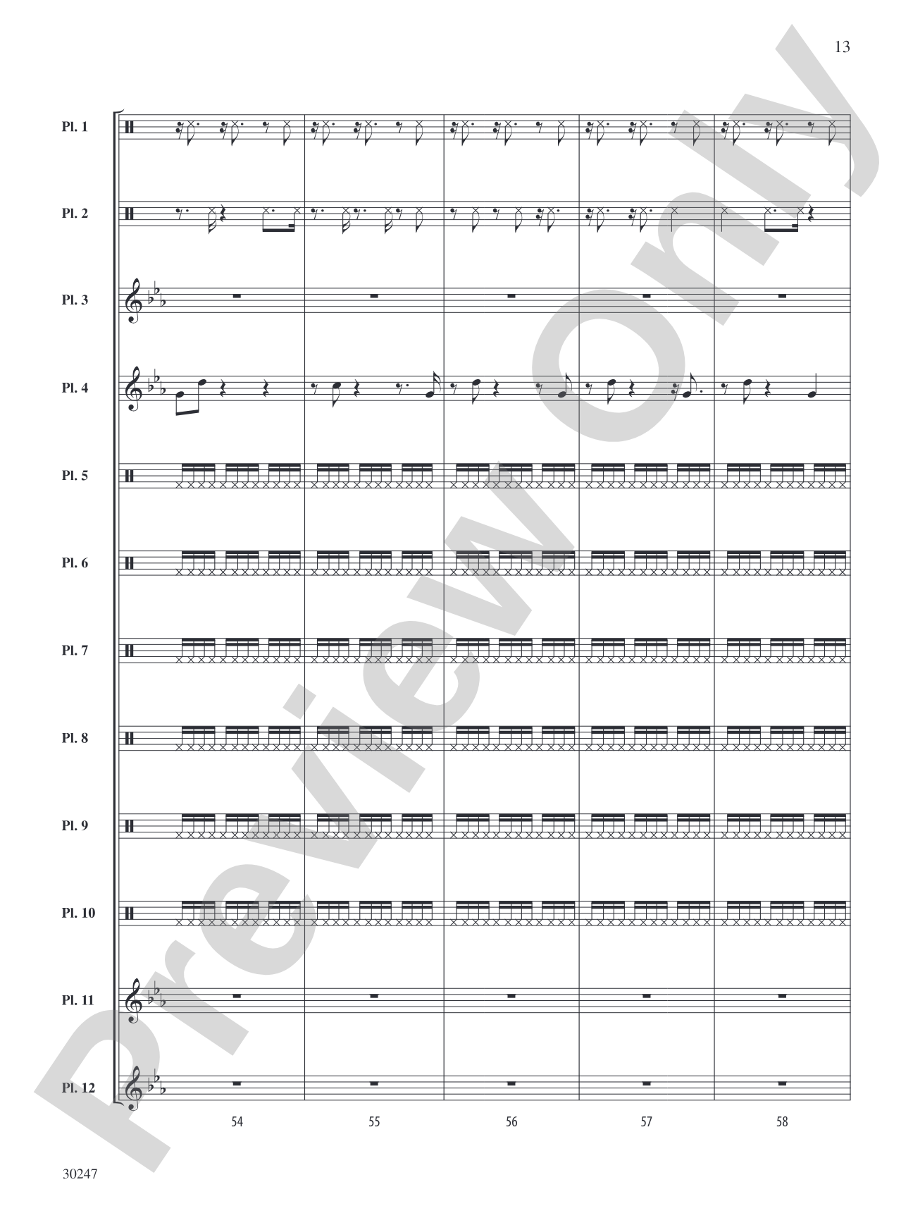 Clapping Music Variations: Percussion Ensemble Score & Parts
