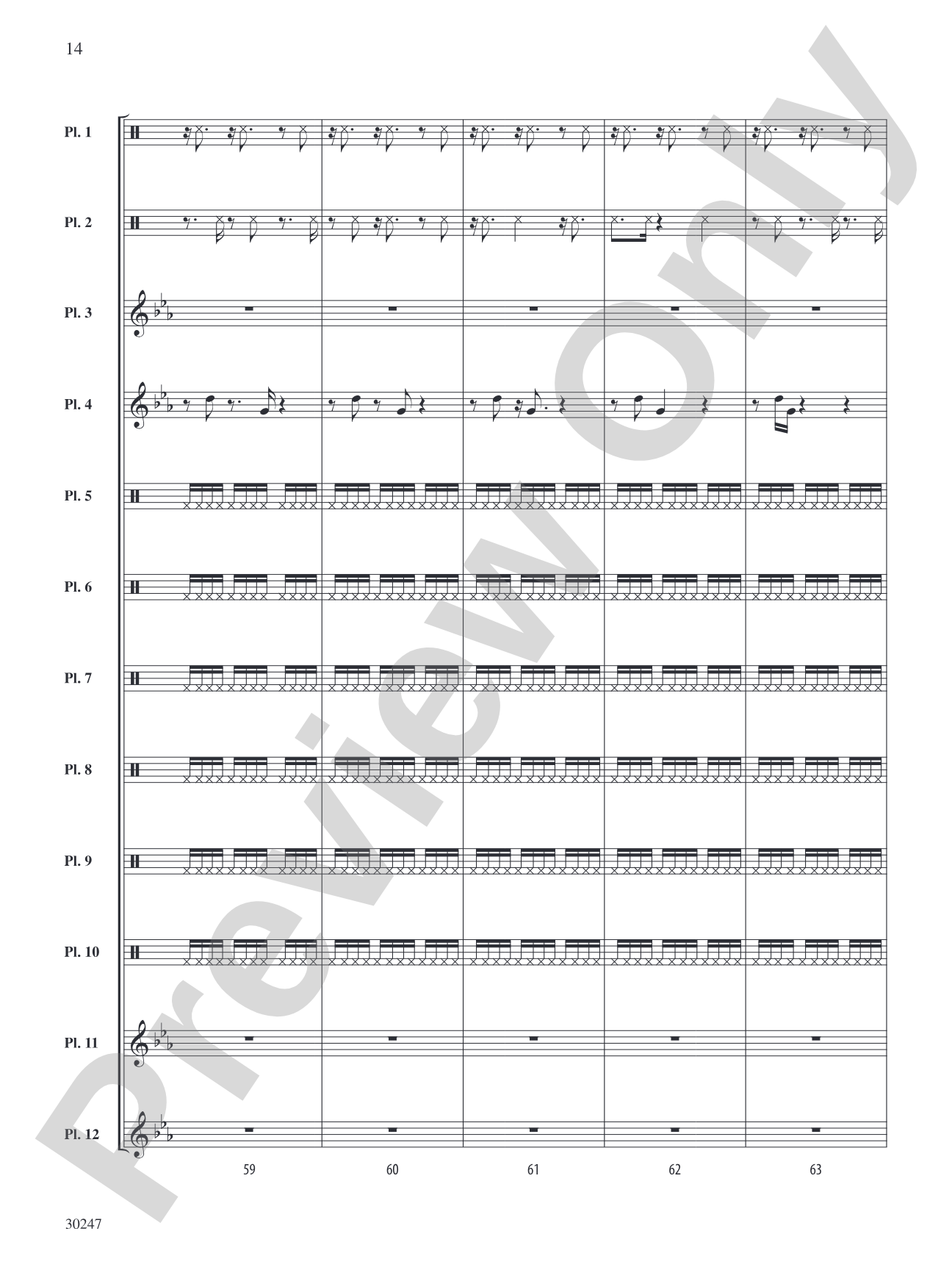 Clapping Music Variations: Percussion Ensemble Score & Parts