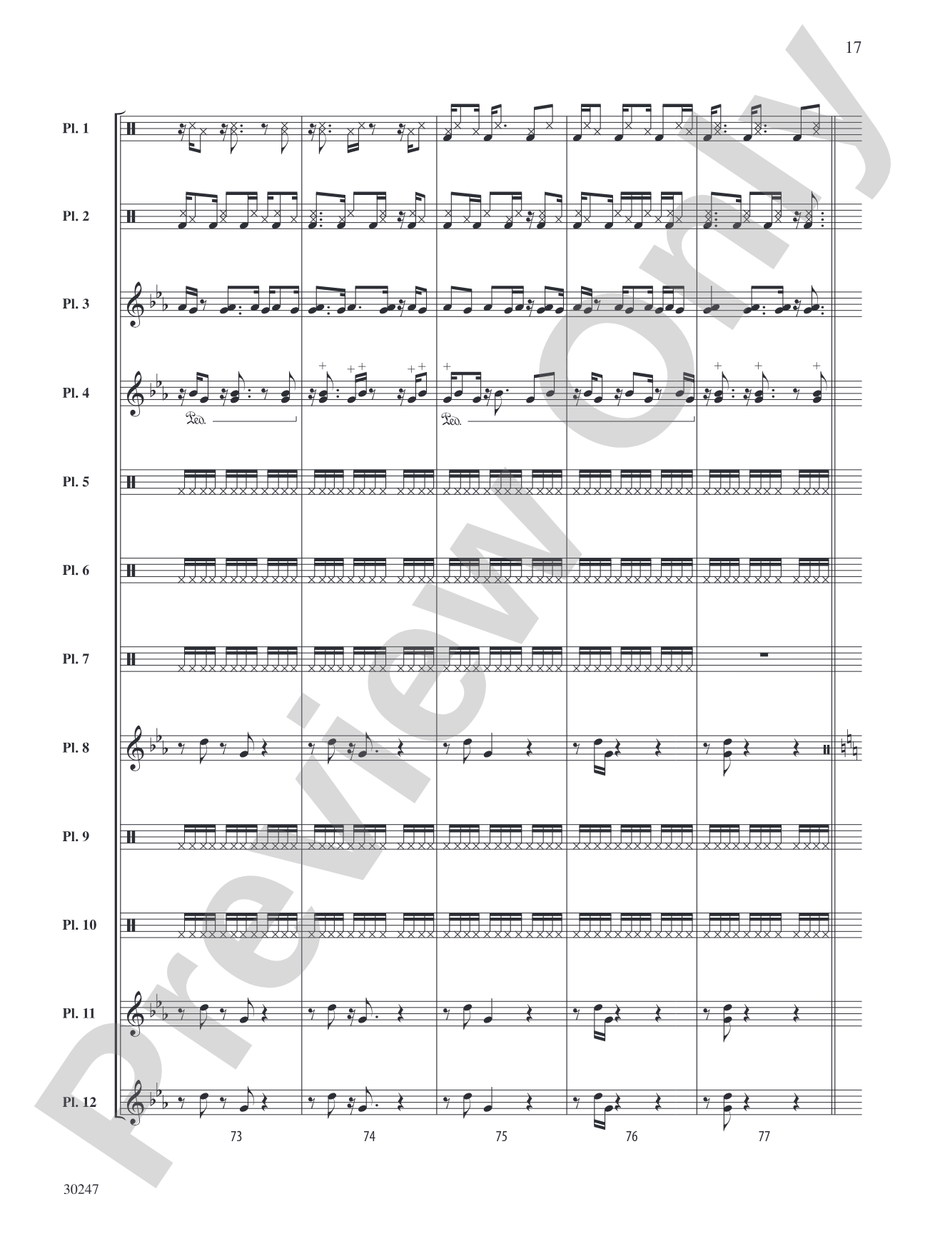 Clapping Music Variations: Percussion Ensemble Score & Parts