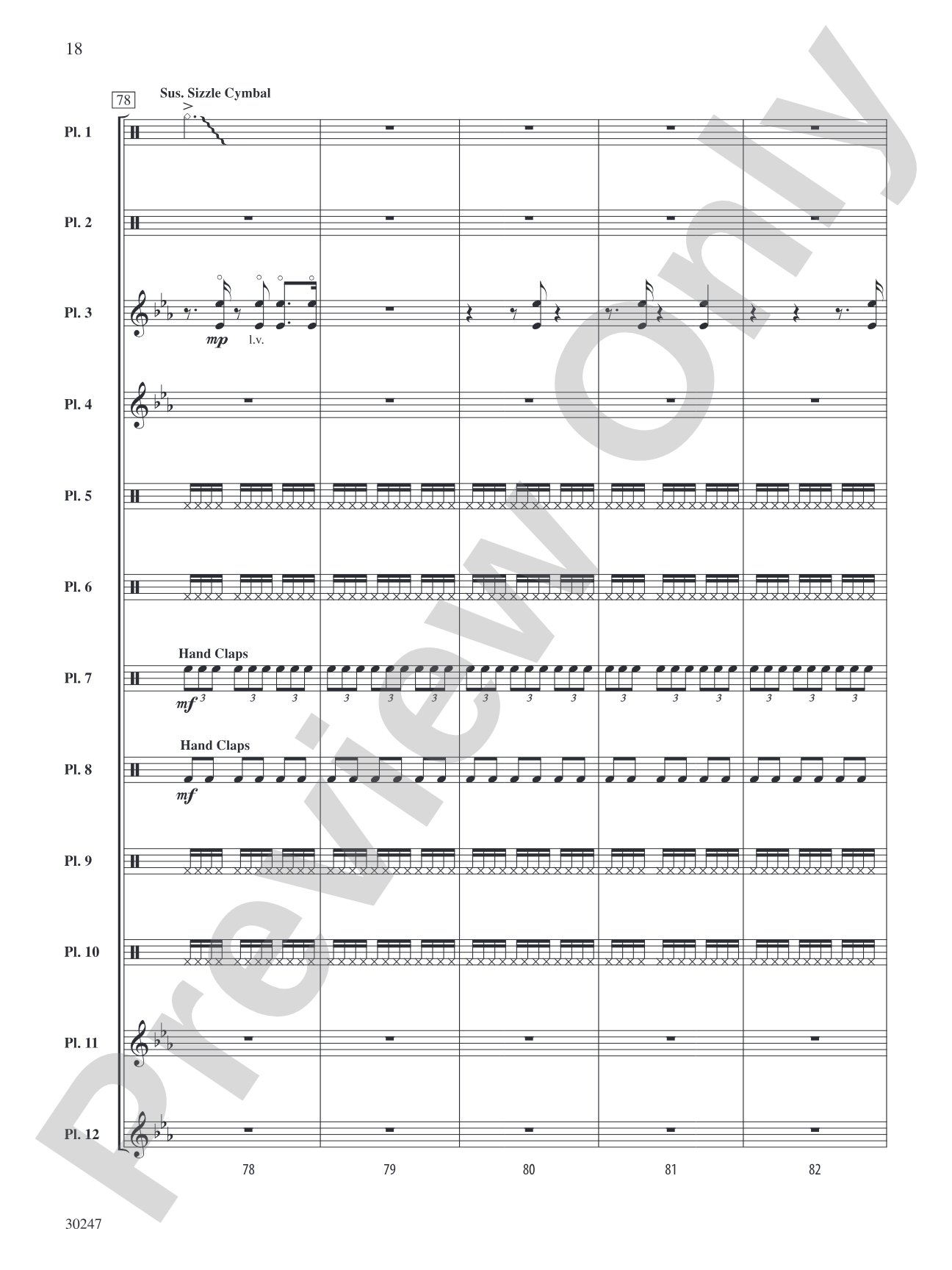 Clapping Music Variations: Percussion Ensemble Score & Parts