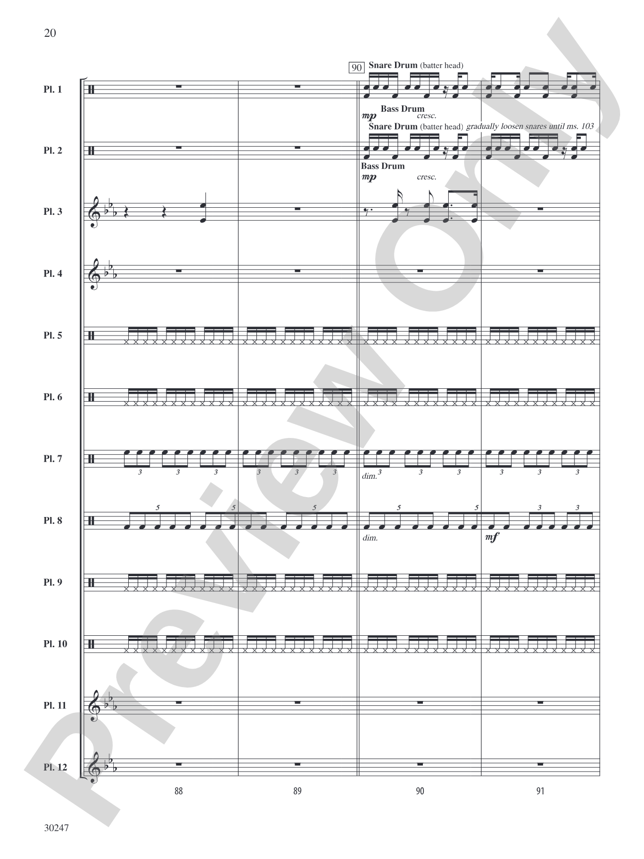 Clapping Music Variations: Percussion Ensemble Score & Parts
