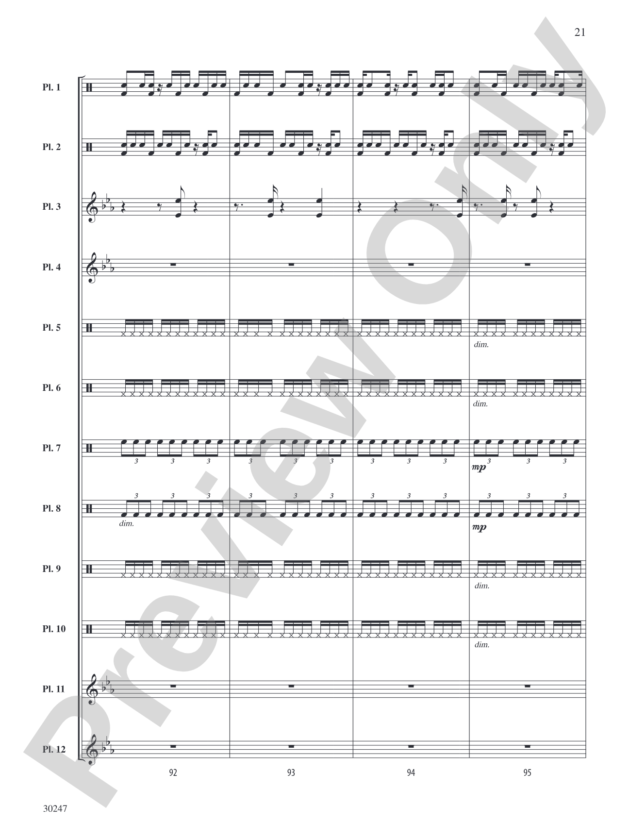 Clapping Music Variations: Percussion Ensemble Score & Parts