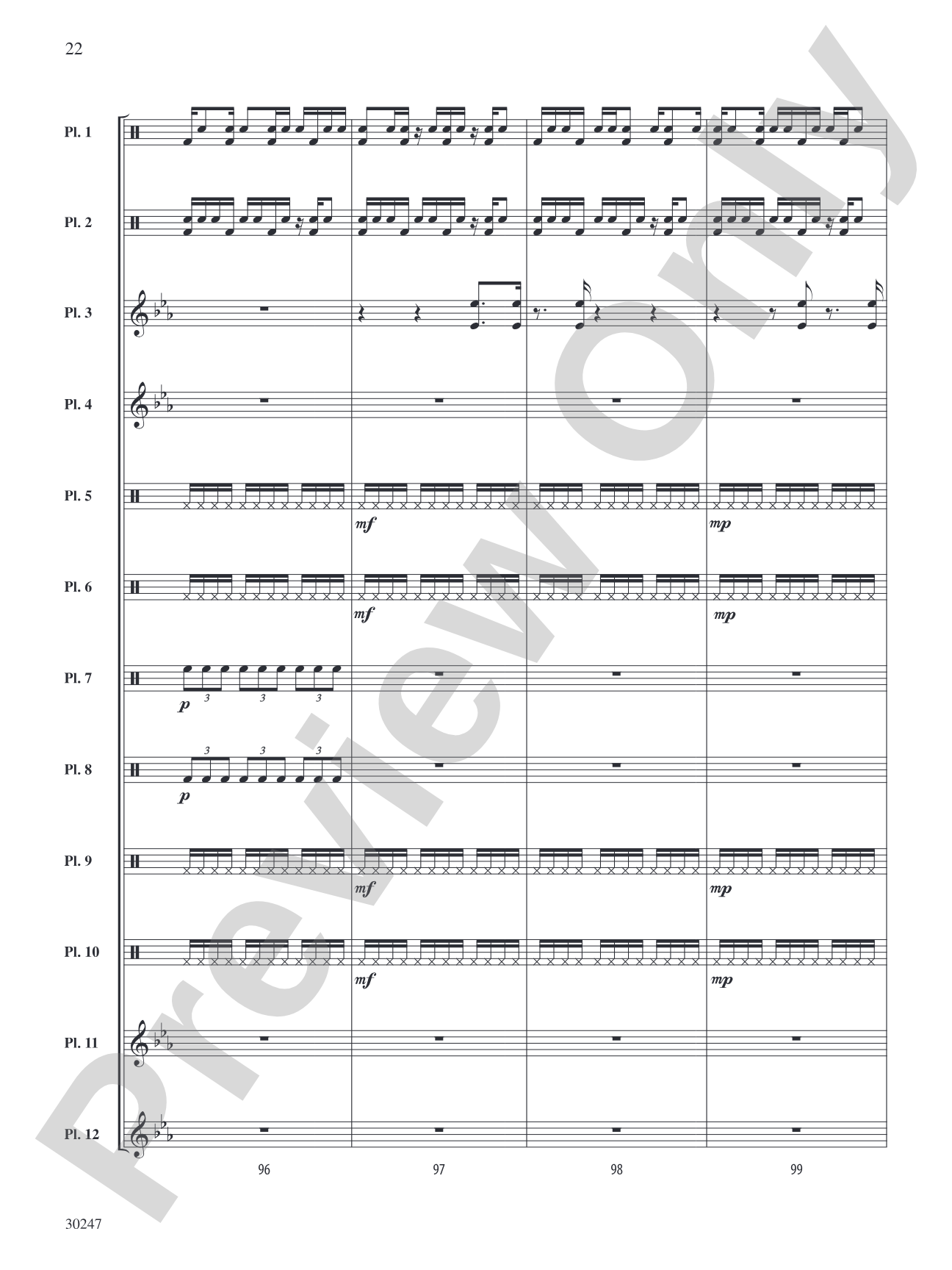 Clapping Music Variations: Percussion Ensemble Score & Parts