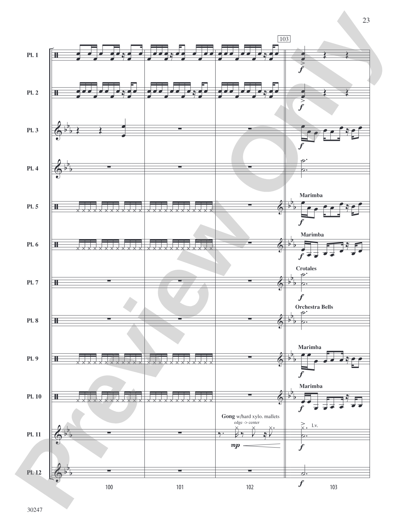 Clapping Music Variations: Percussion Ensemble Score & Parts