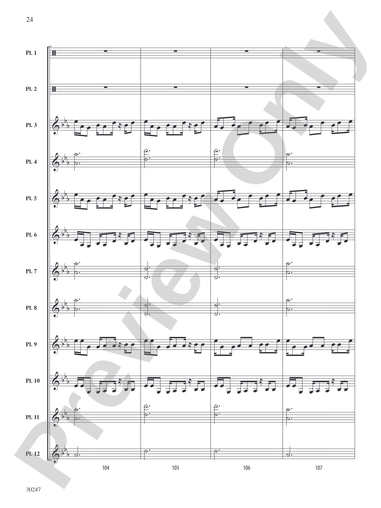 Clapping Music Variations: Percussion Ensemble Score & Parts