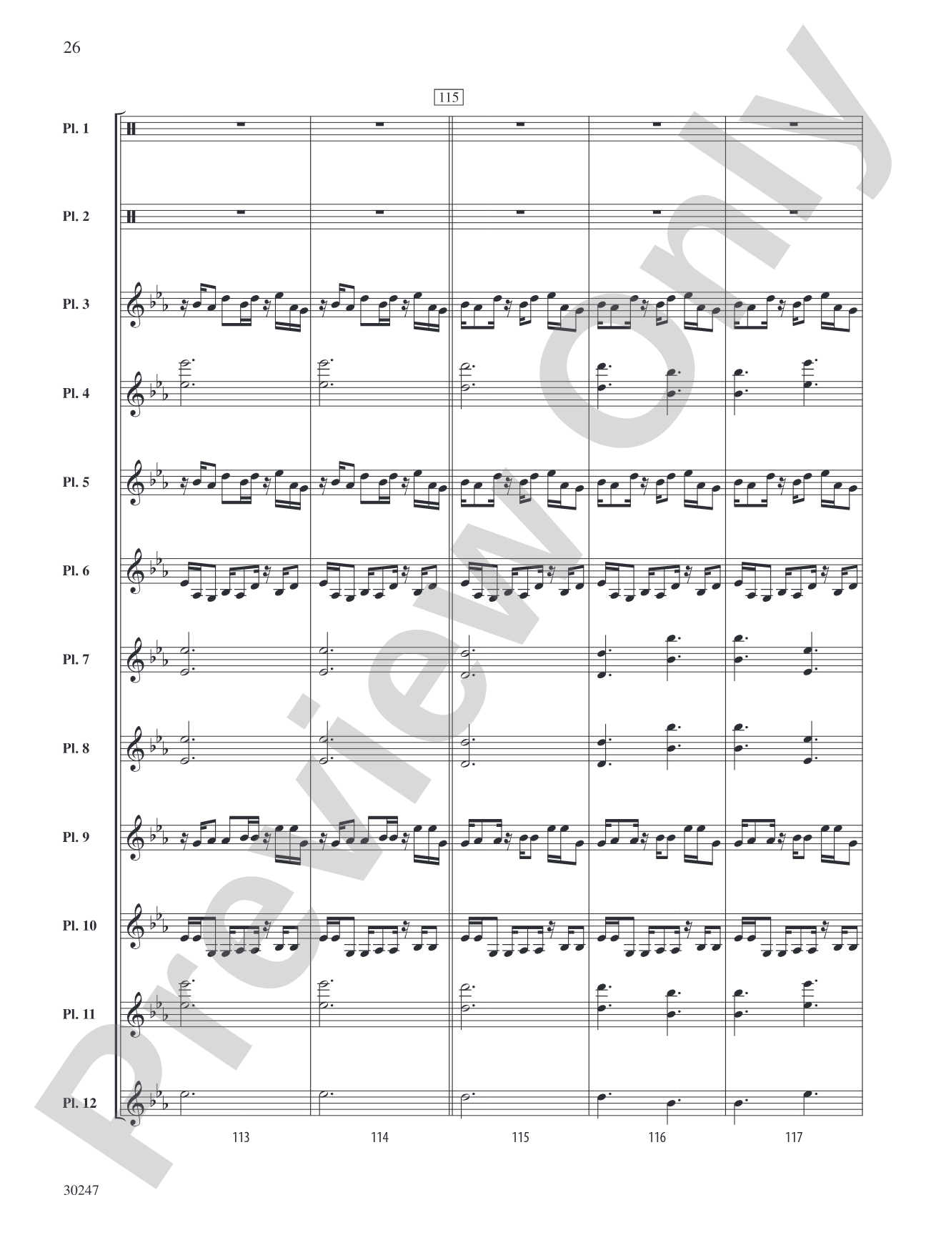 Clapping Music Variations: Percussion Ensemble Score & Parts