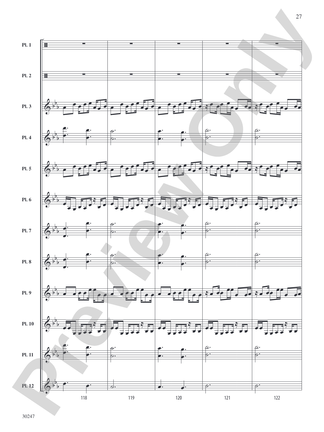 Clapping Music Variations: Percussion Ensemble Score & Parts