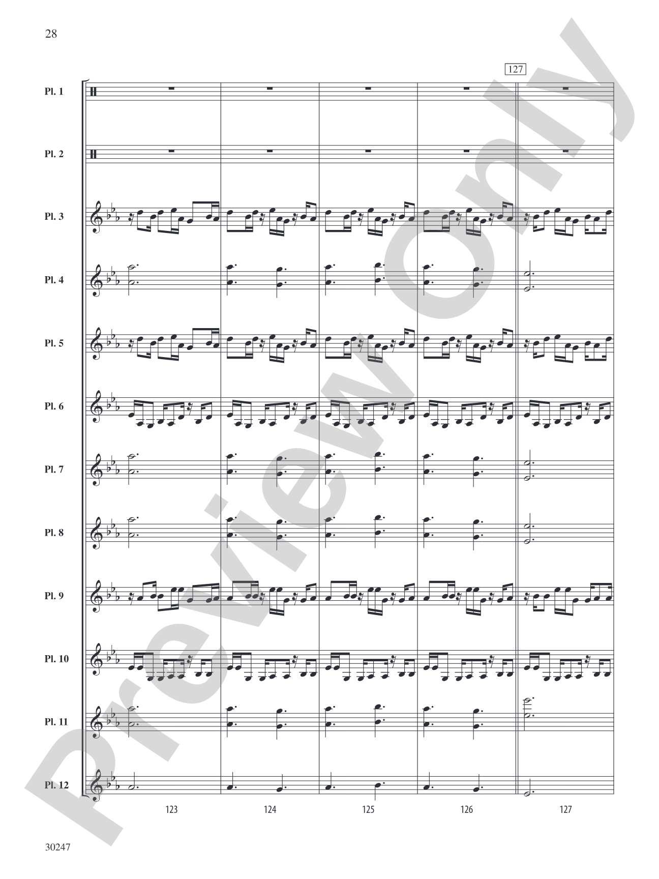Clapping Music Variations: Percussion Ensemble Score & Parts