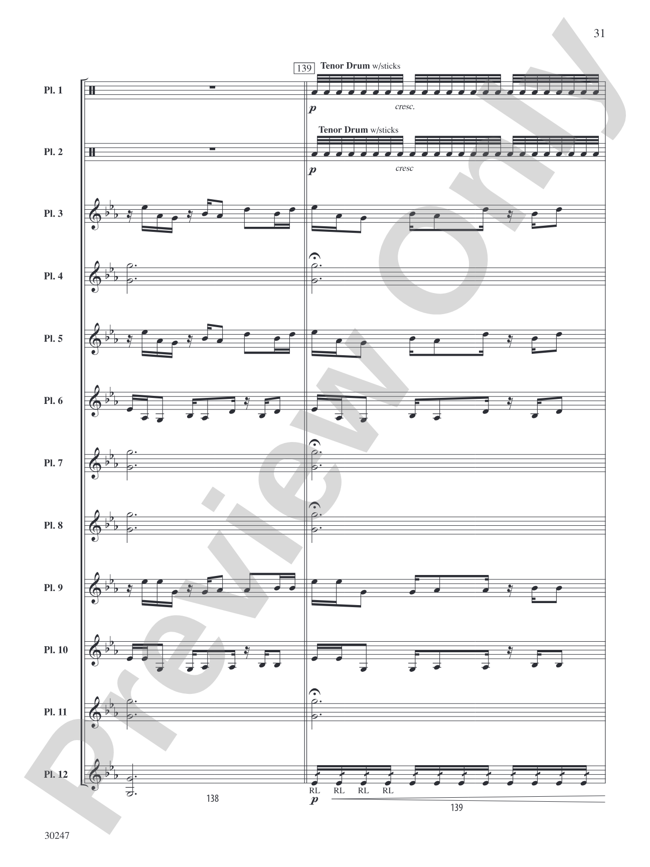 Clapping Music Variations: Percussion Ensemble Score & Parts