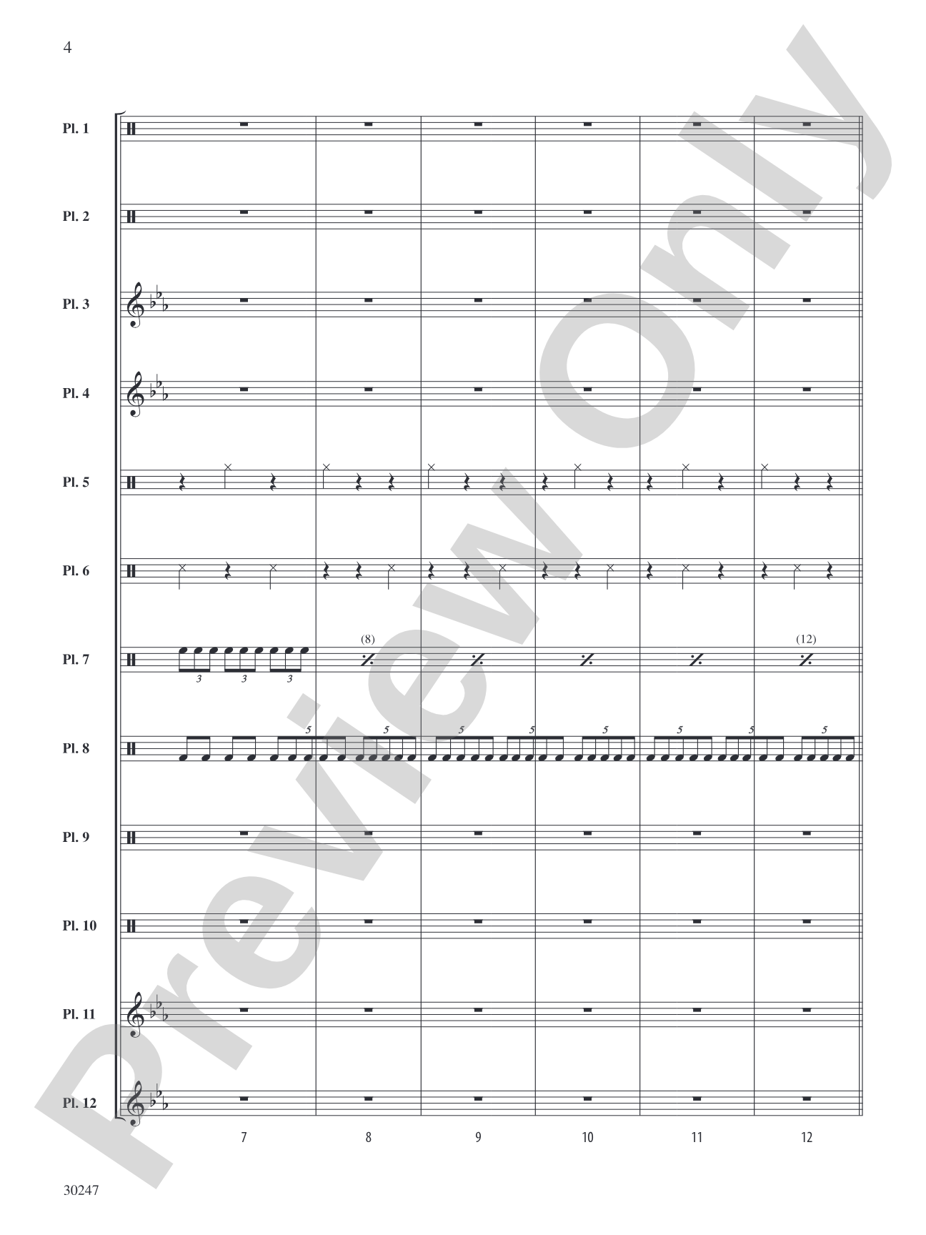 Clapping Music Variations: Percussion Ensemble Score & Parts