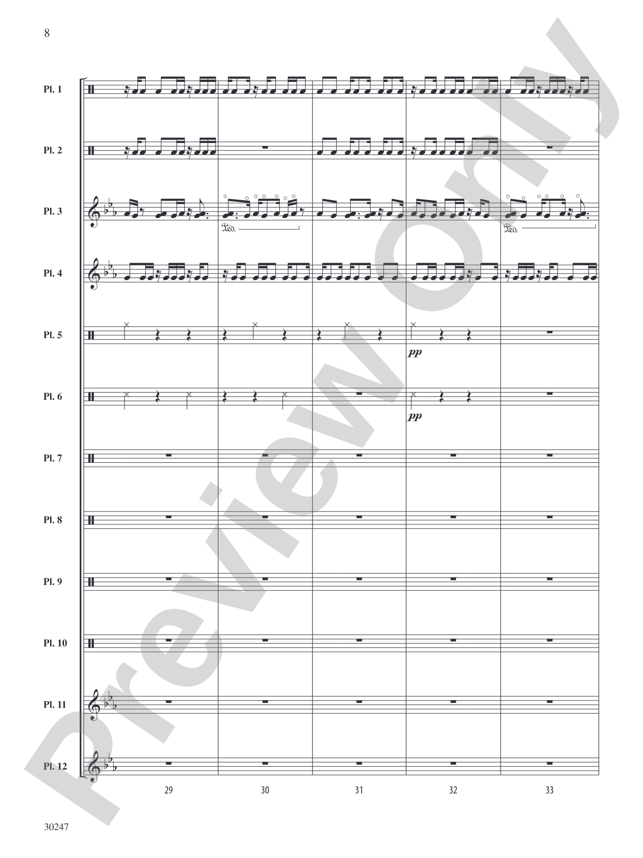 Clapping Music Variations: Percussion Ensemble Score & Parts