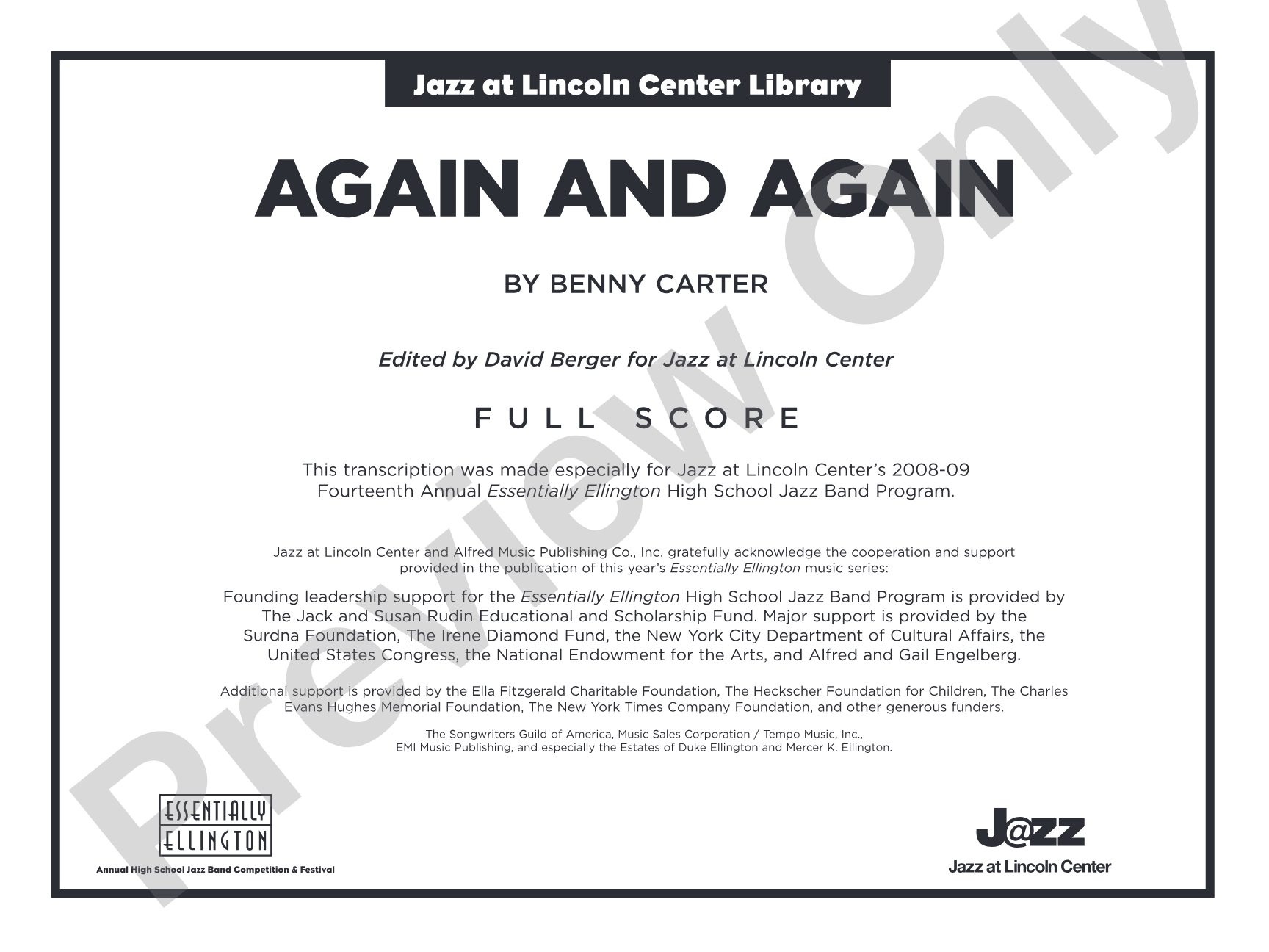Again and Again: Jazz Ensemble Conductor Score & Parts