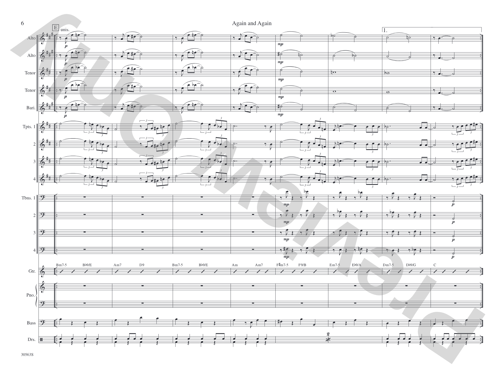 Again and Again: Jazz Ensemble Conductor Score & Parts