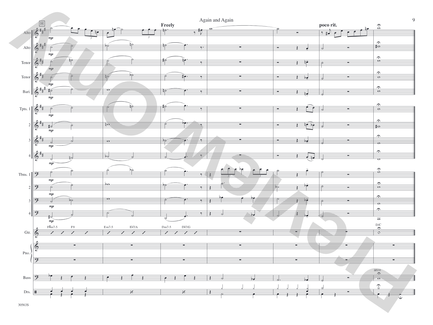 Again and Again: Jazz Ensemble Conductor Score & Parts