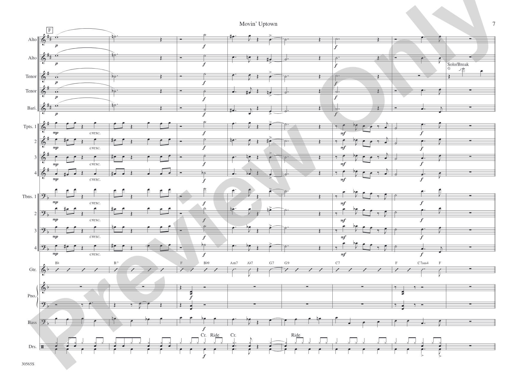 Movin' Uptown: Jazz Ensemble Conductor Score & Parts