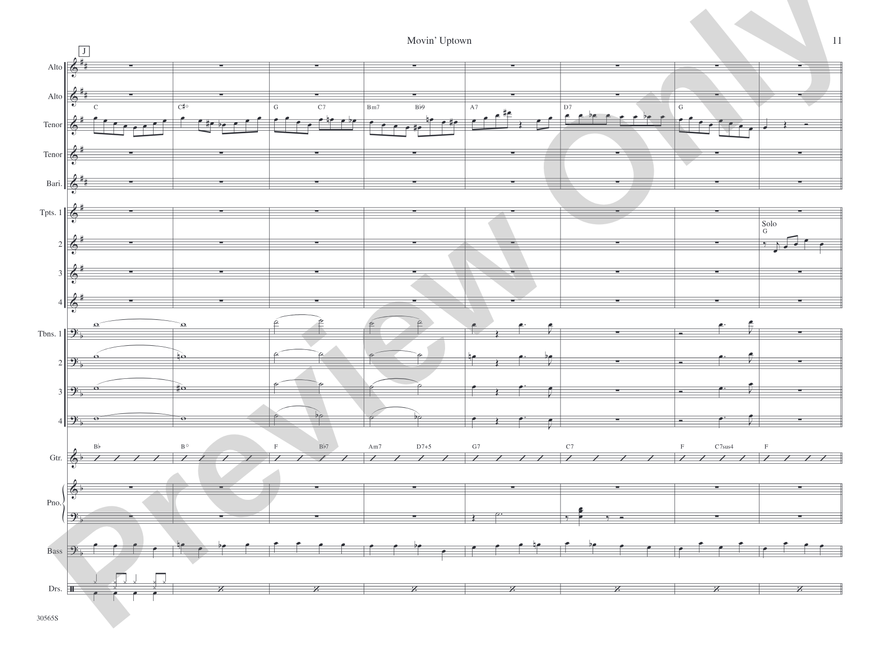 Movin' Uptown: Jazz Ensemble Conductor Score & Parts