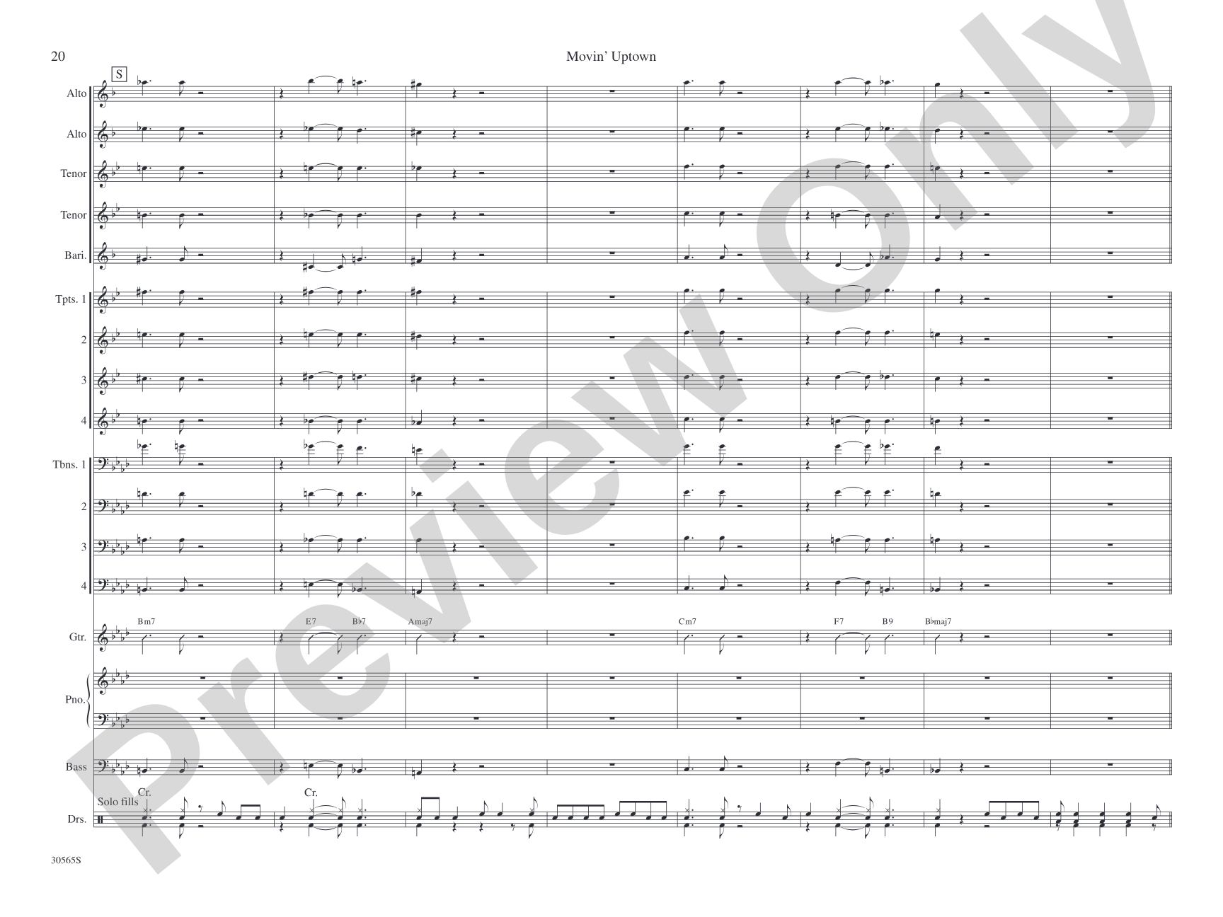 Movin' Uptown: Jazz Ensemble Conductor Score & Parts
