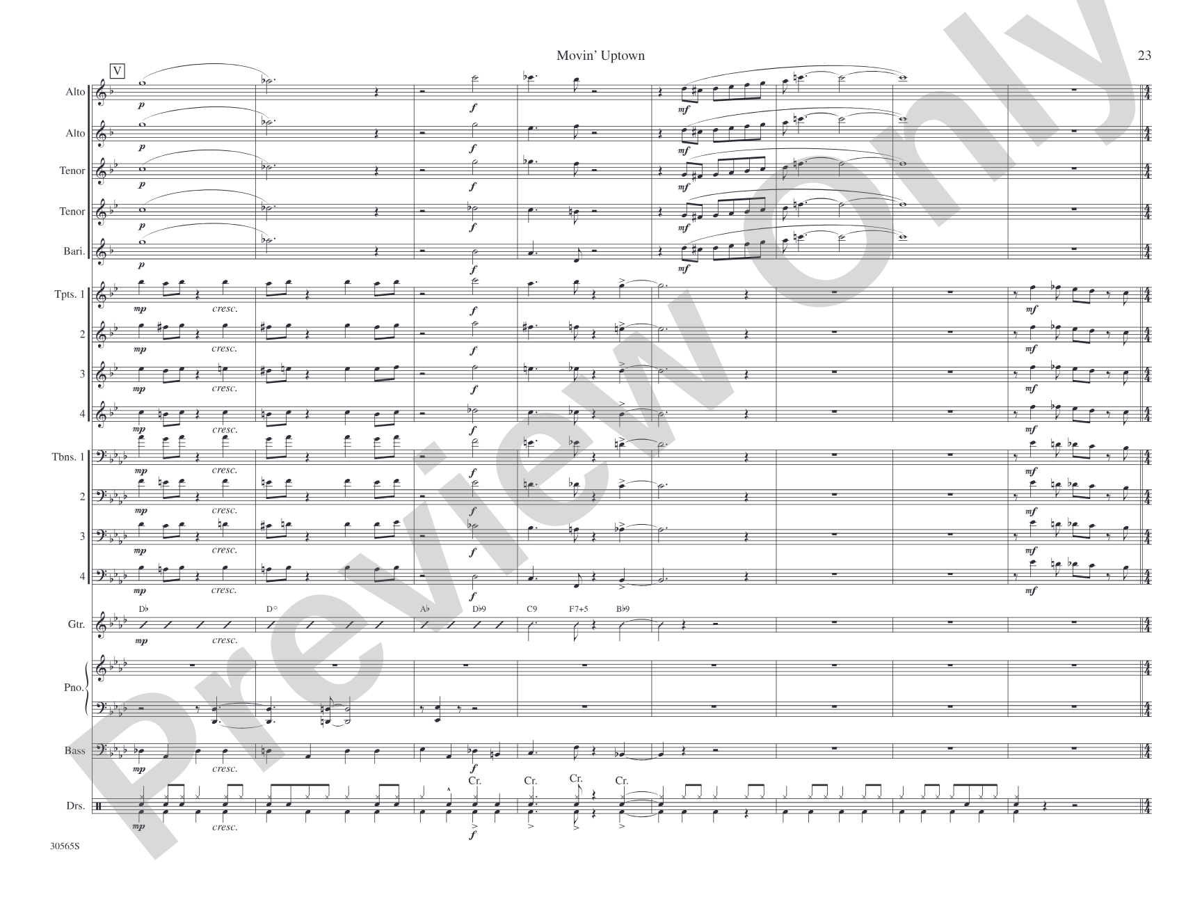 Movin' Uptown: Jazz Ensemble Conductor Score & Parts