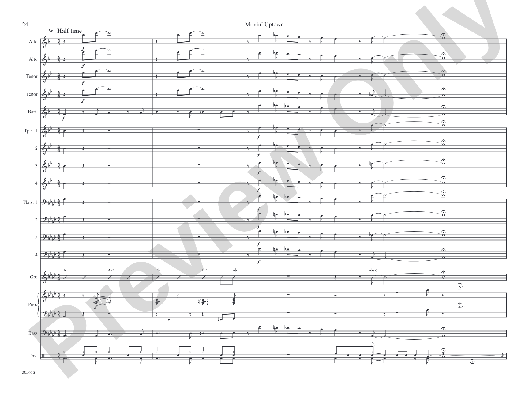 Movin' Uptown: Jazz Ensemble Conductor Score & Parts