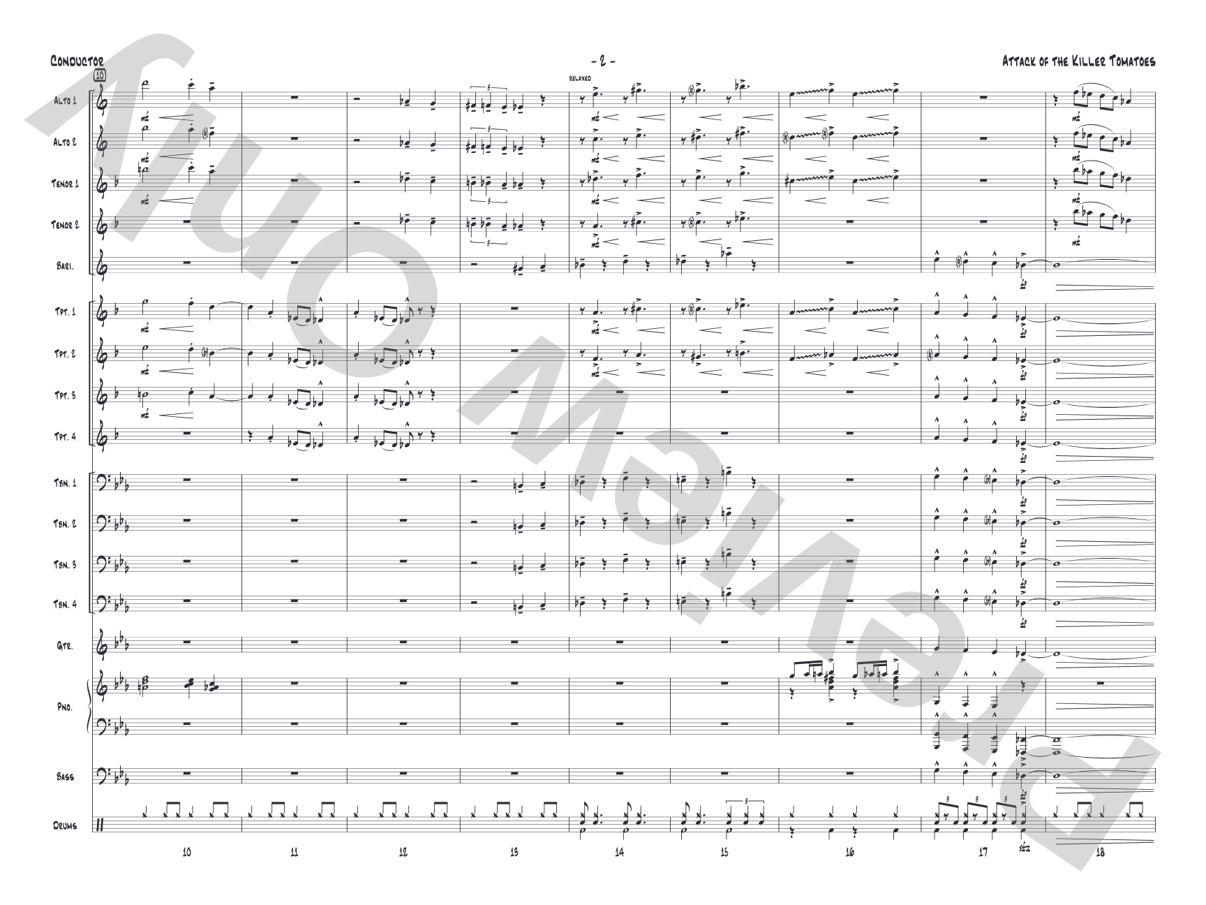Attack of the Killer Tomatoes: Jazz Ensemble Conductor Score & Parts