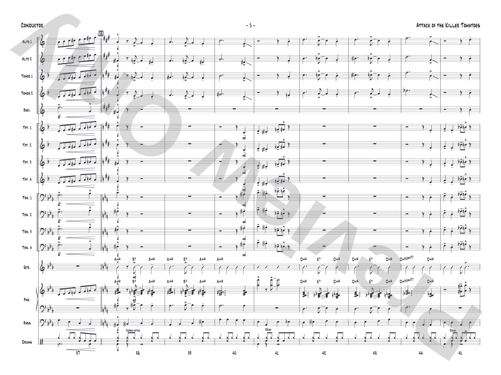Attack of the Killer Tomatoes: Jazz Ensemble Conductor Score & Parts