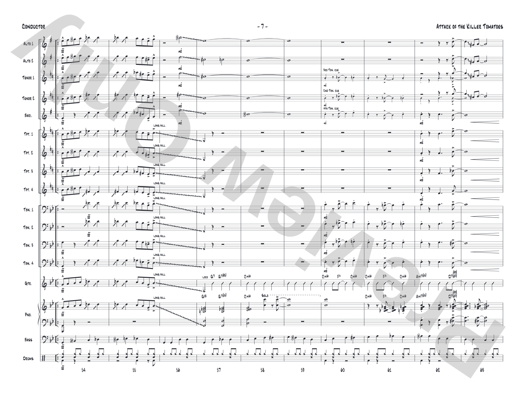 Attack of the Killer Tomatoes: Jazz Ensemble Conductor Score & Parts