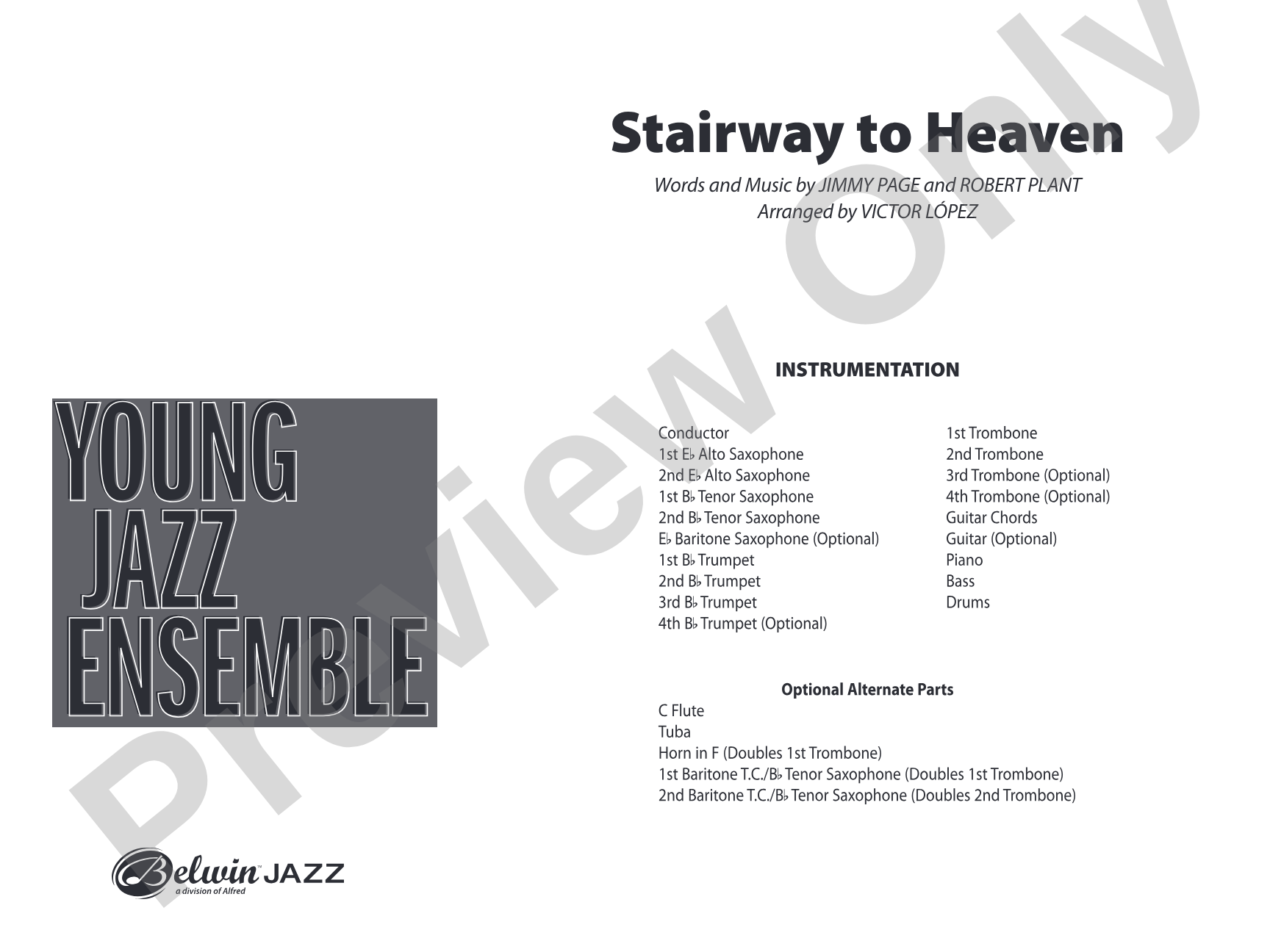 Stairway to Heaven: Jazz Ensemble Conductor Score & Parts