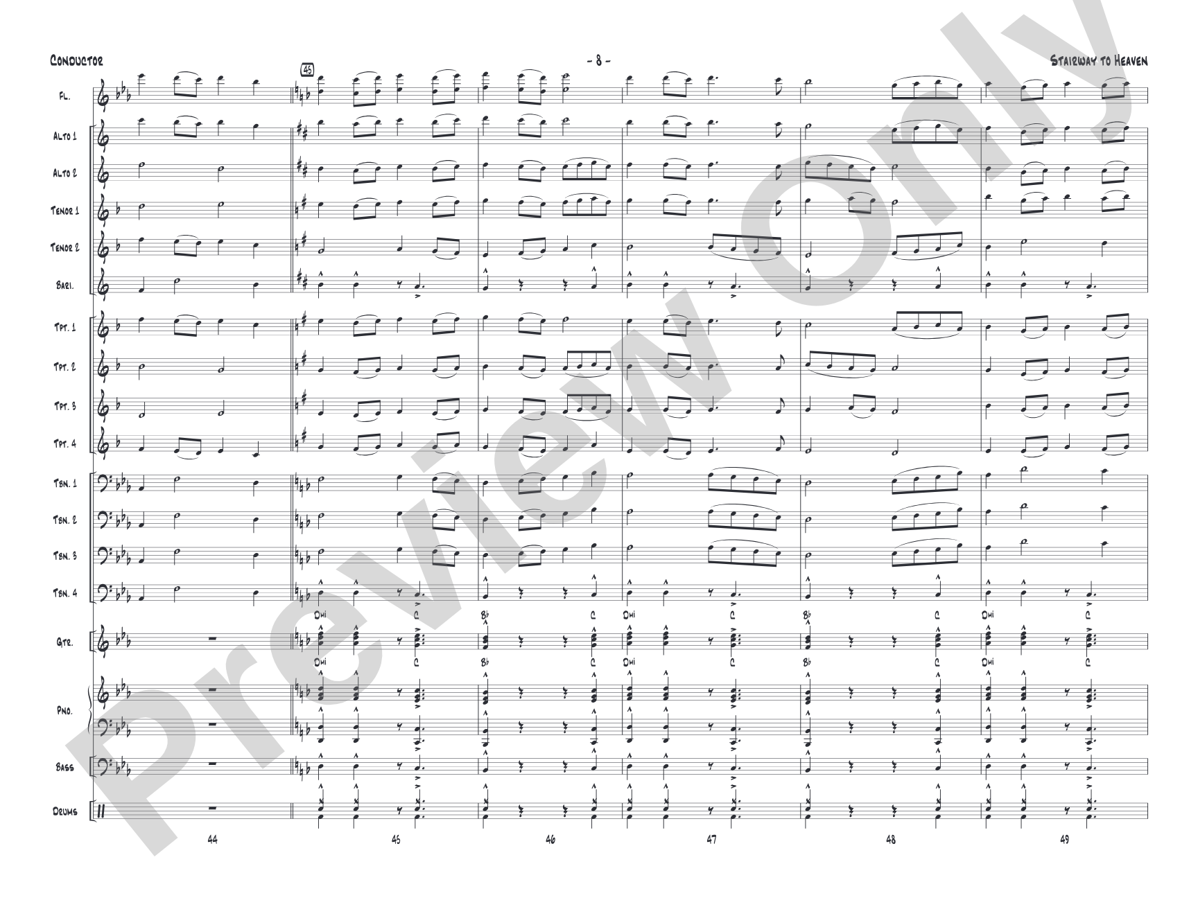 Stairway to Heaven: Jazz Ensemble Conductor Score & Parts
