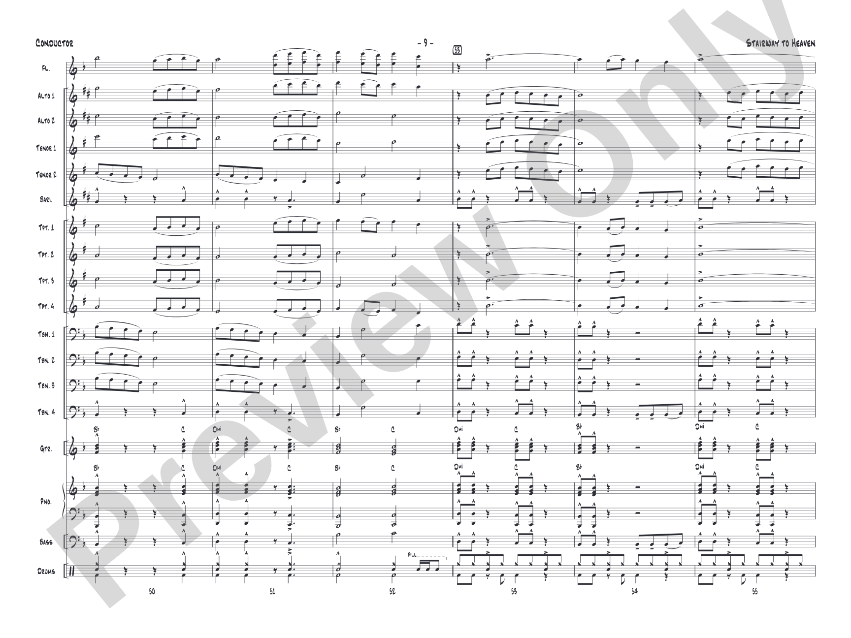 Stairway to Heaven: Jazz Ensemble Conductor Score & Parts
