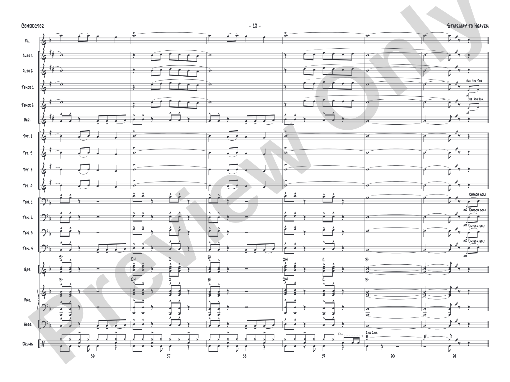 Stairway to Heaven: Jazz Ensemble Conductor Score & Parts