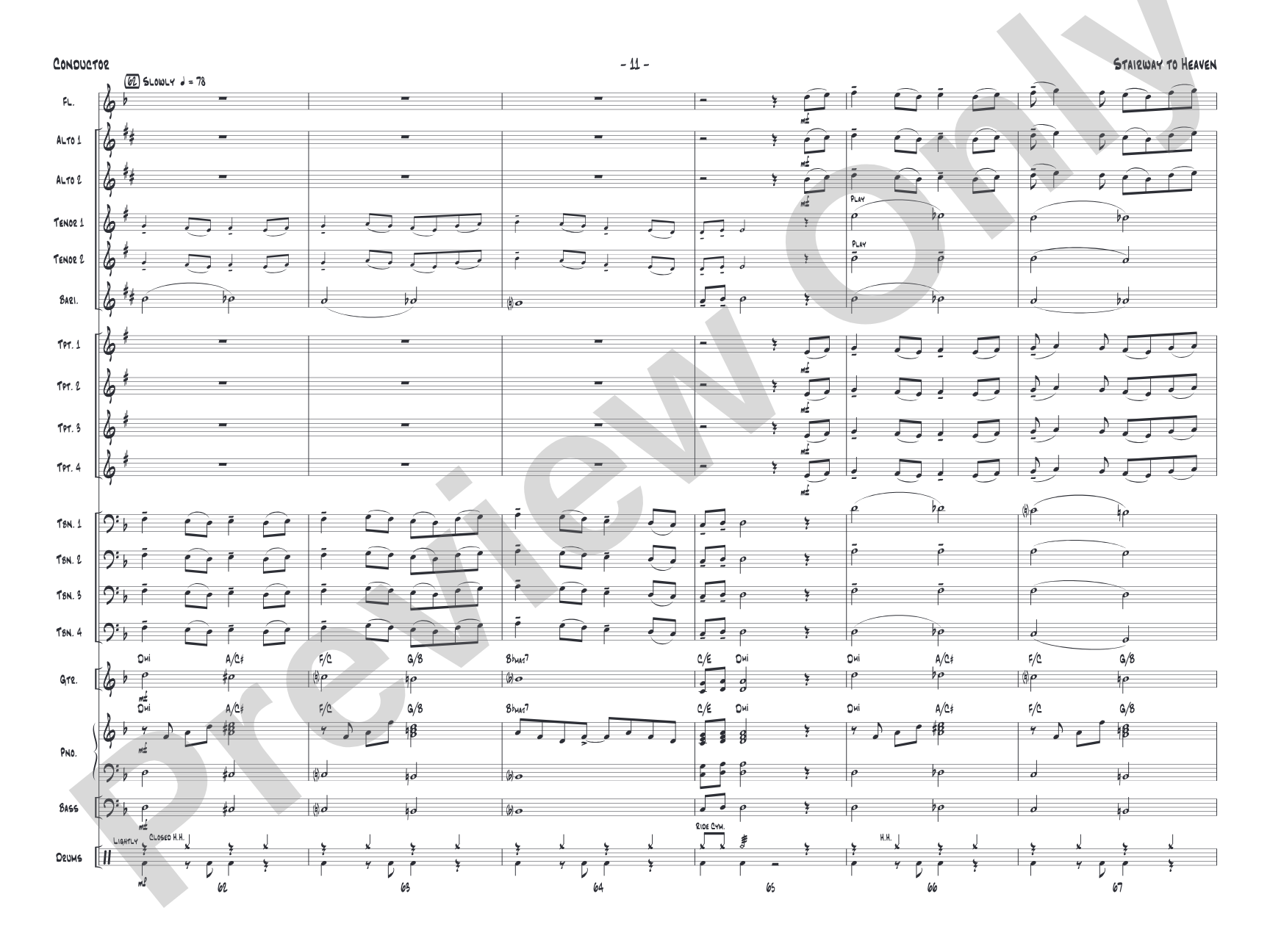 Stairway to Heaven: Jazz Ensemble Conductor Score & Parts
