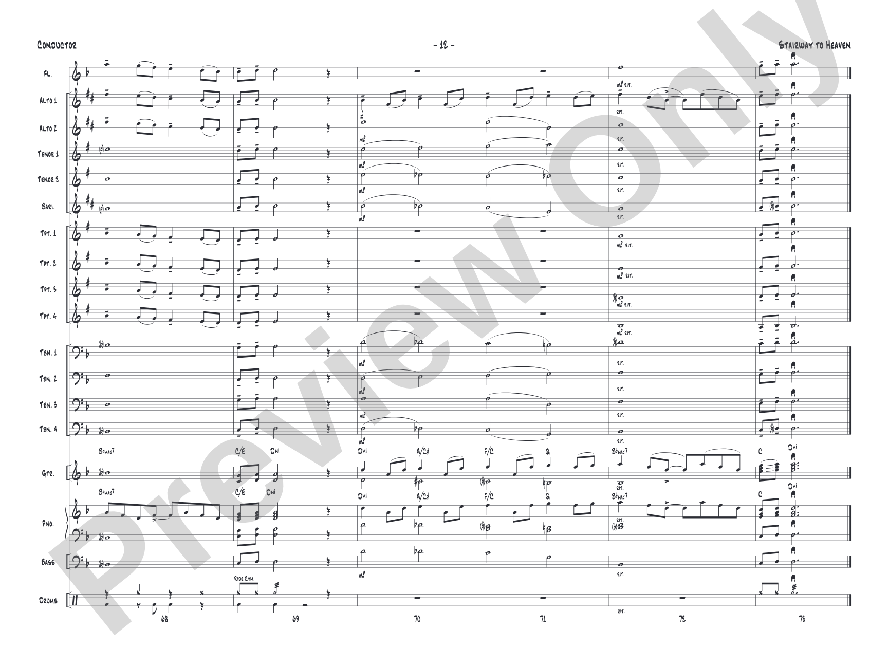 Stairway to Heaven: Jazz Ensemble Conductor Score & Parts