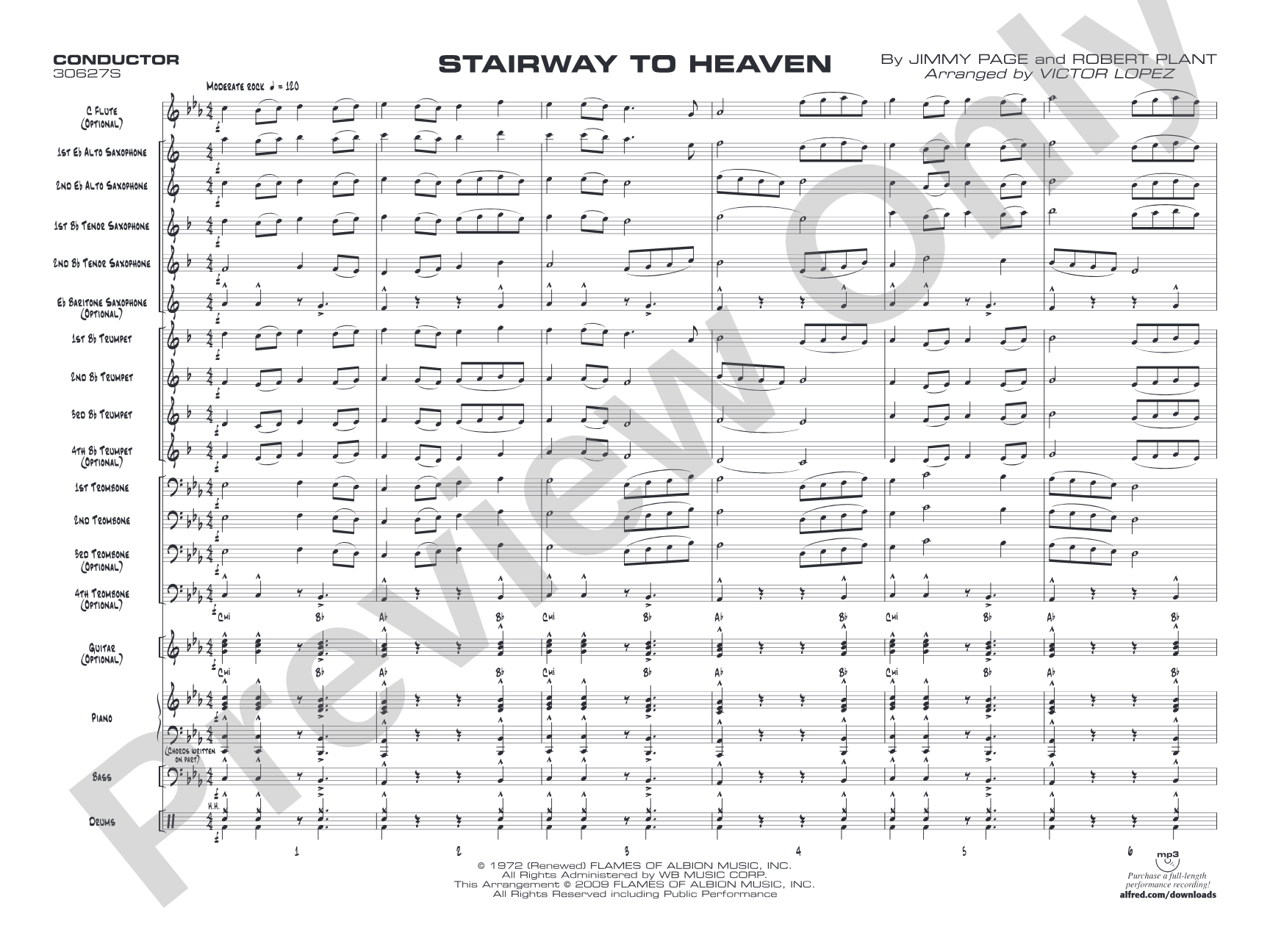 Stairway to Heaven: Jazz Ensemble Conductor Score & Parts