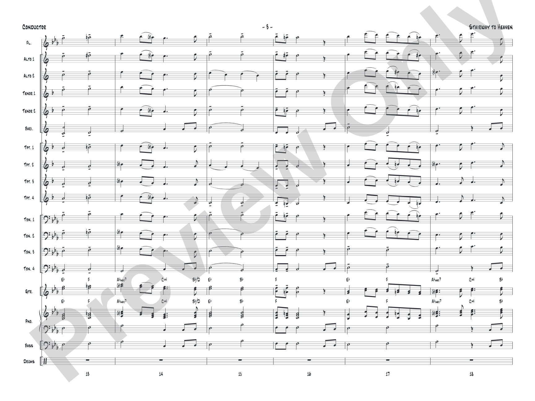 Stairway to Heaven: Jazz Ensemble Conductor Score & Parts
