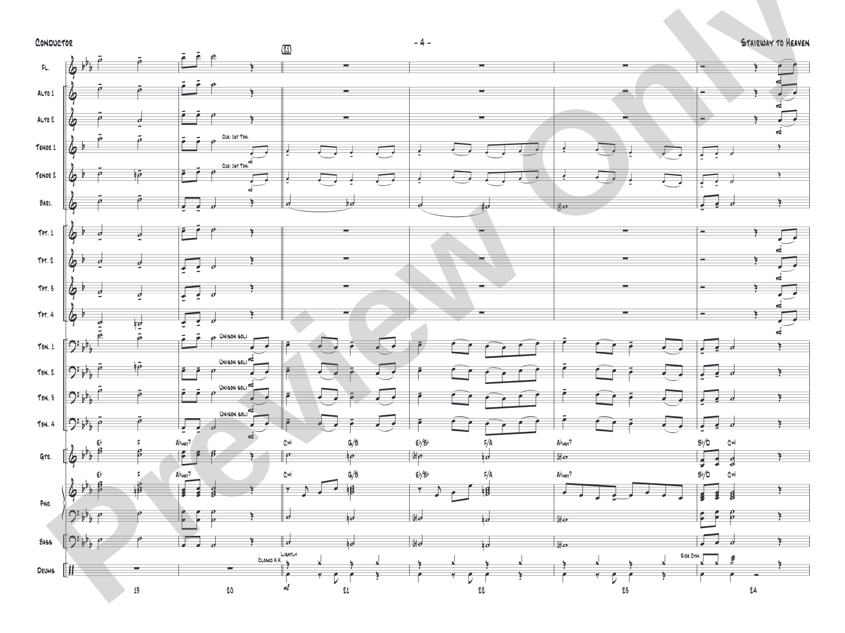 Stairway to Heaven: Jazz Ensemble Conductor Score & Parts