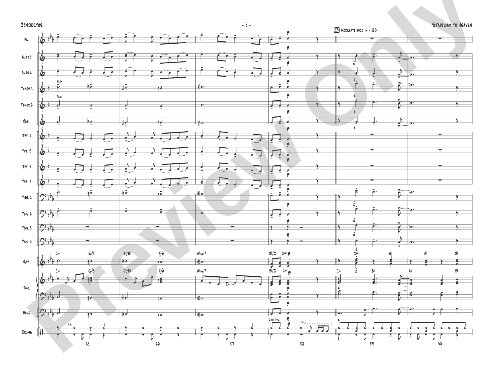 Stairway to Heaven: Jazz Ensemble Conductor Score & Parts