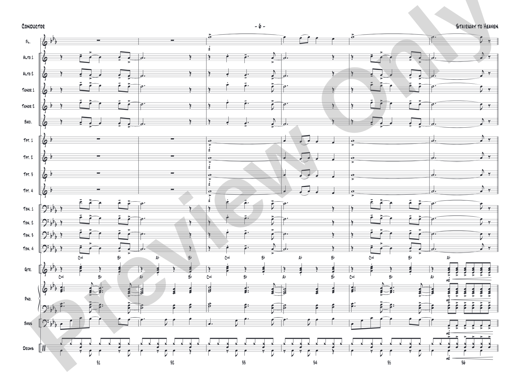 Stairway to Heaven: Jazz Ensemble Conductor Score & Parts