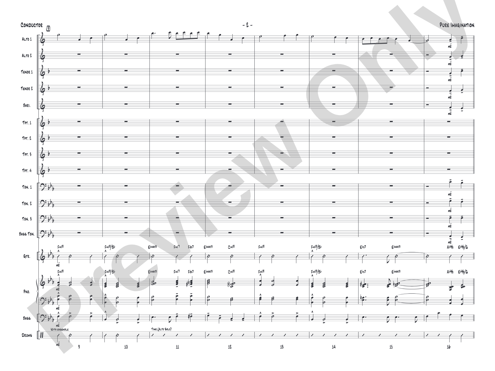 Pure Imagination (from Willy Wonka and the Chocolate Factory): Jazz Ensemble Conductor Score & Parts