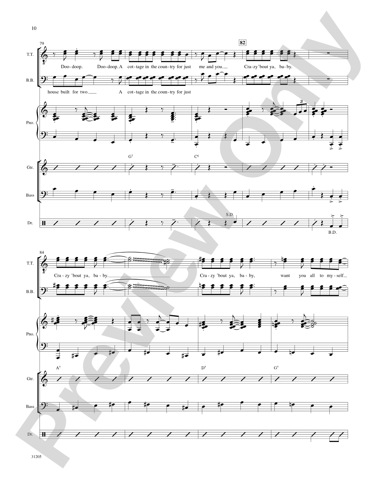 Crazy 'Bout Croonin' (A Medley for Men): Score