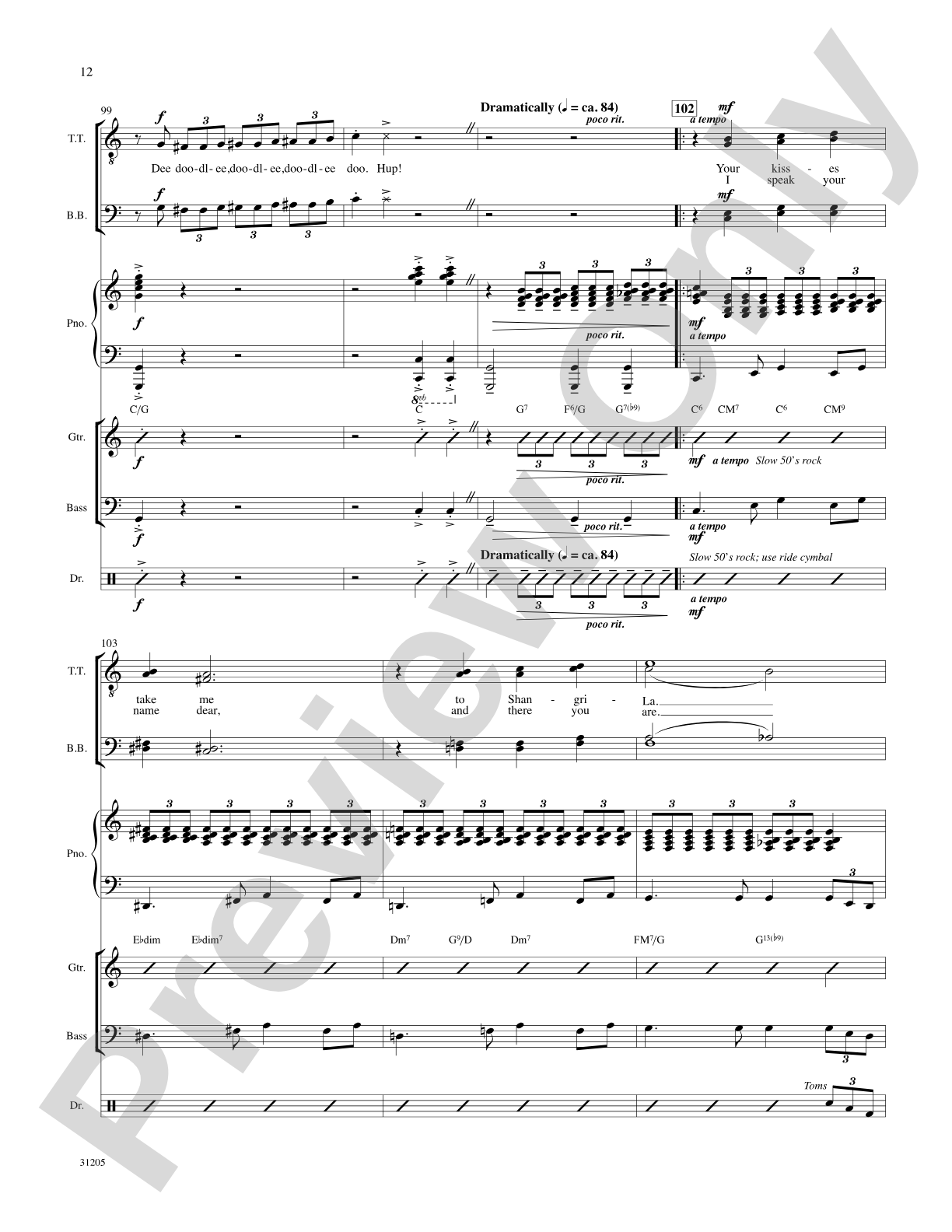 Crazy 'Bout Croonin' (A Medley for Men): Score