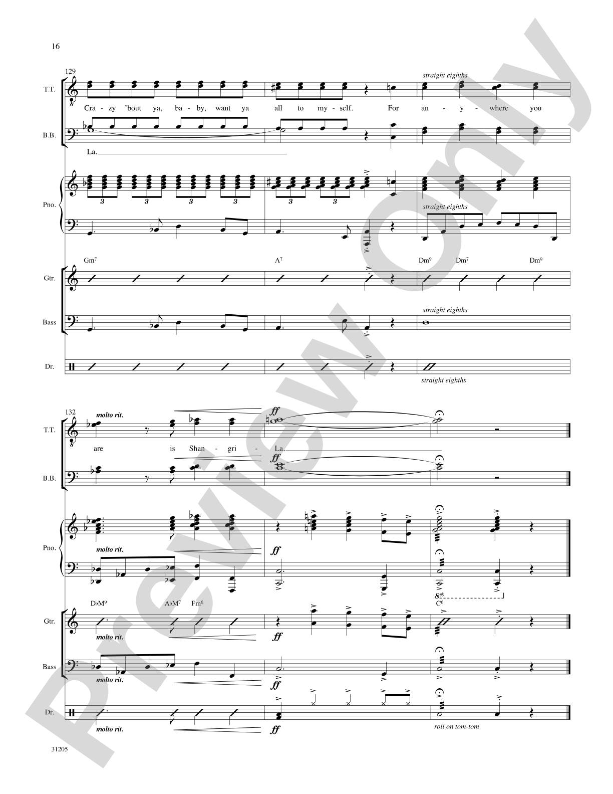 Crazy 'Bout Croonin' (A Medley for Men): Score