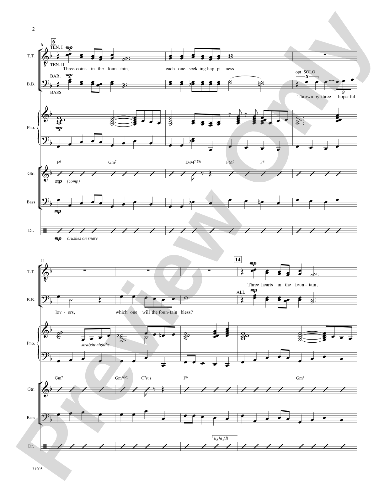 Crazy 'Bout Croonin' (A Medley for Men): Score