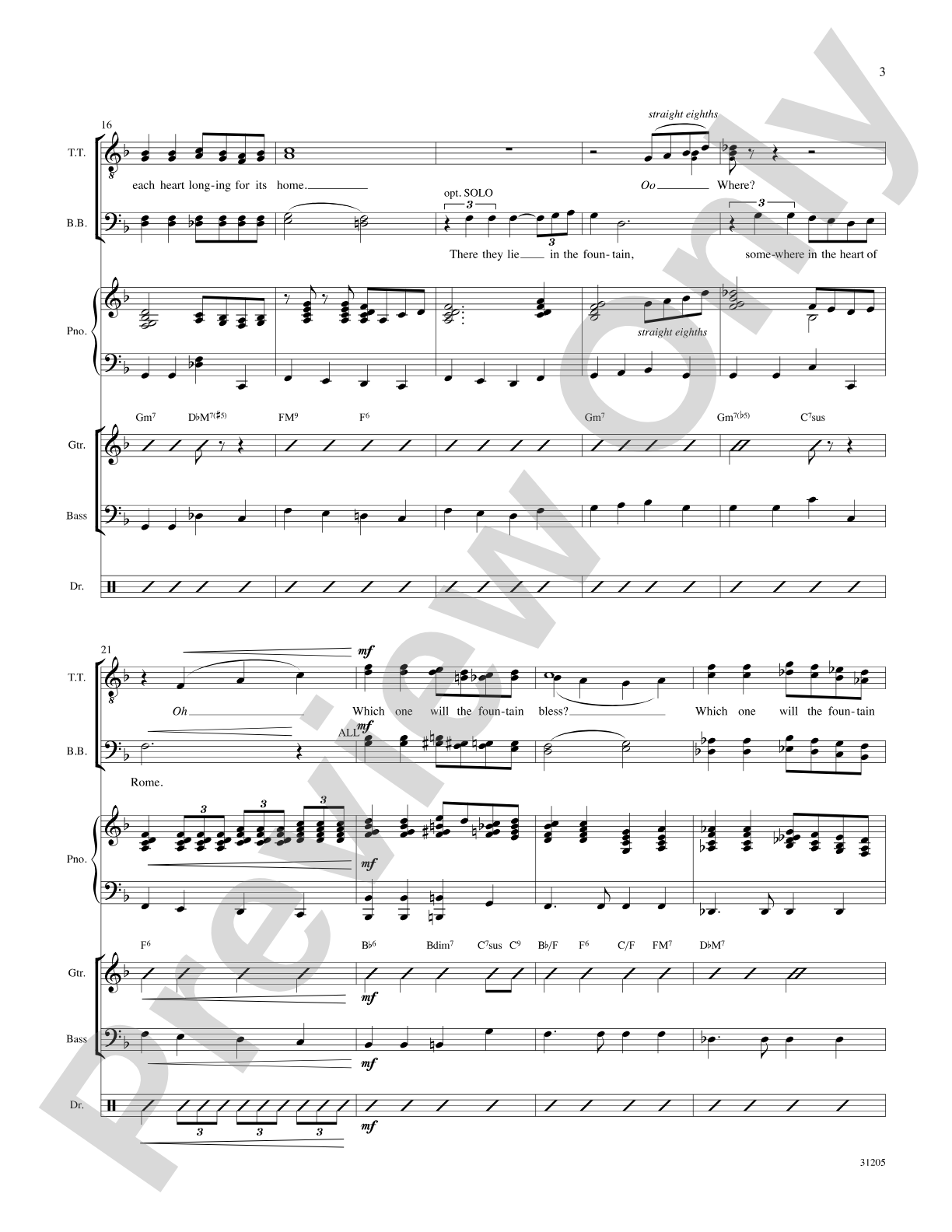 Crazy 'Bout Croonin' (A Medley for Men): Score