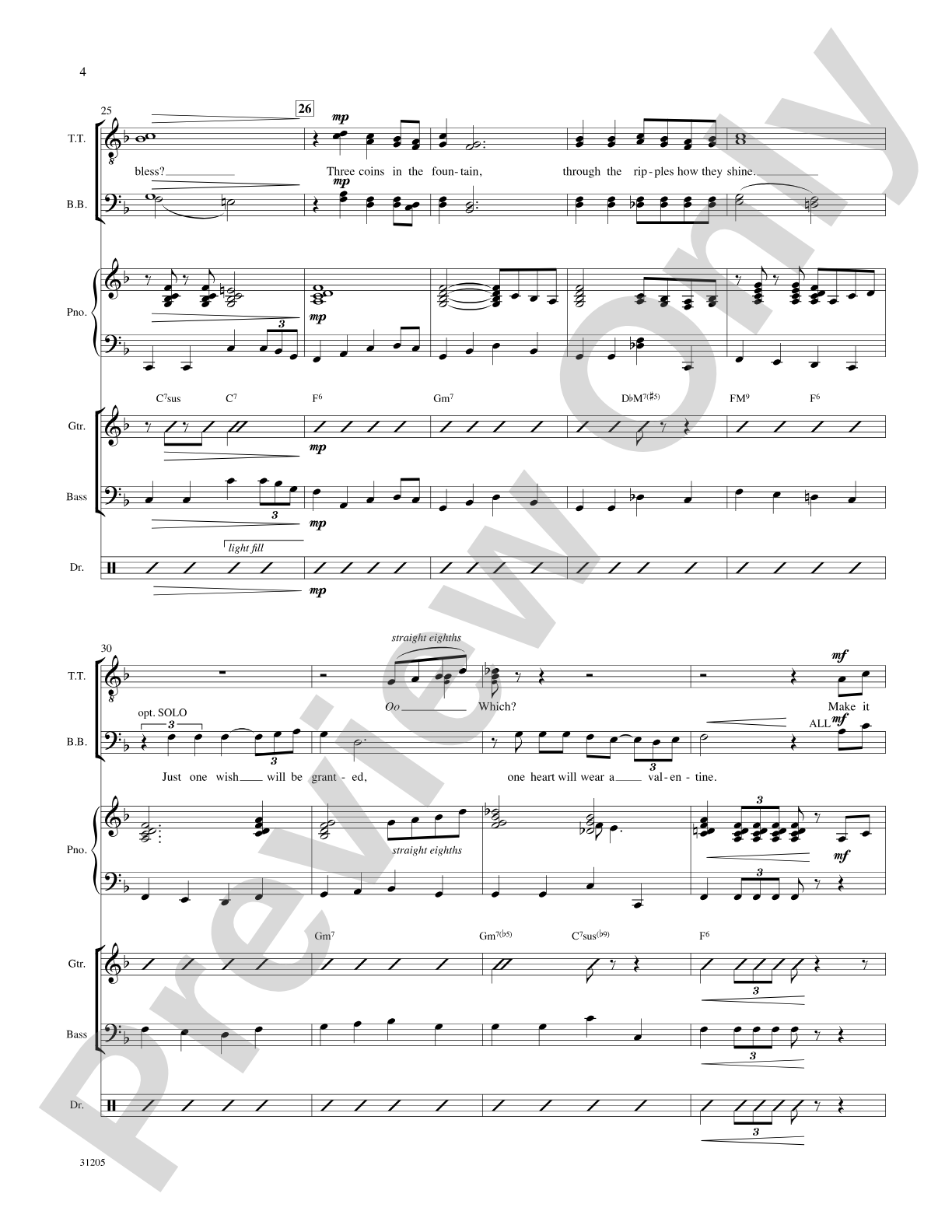 Crazy 'Bout Croonin' (A Medley for Men): Score