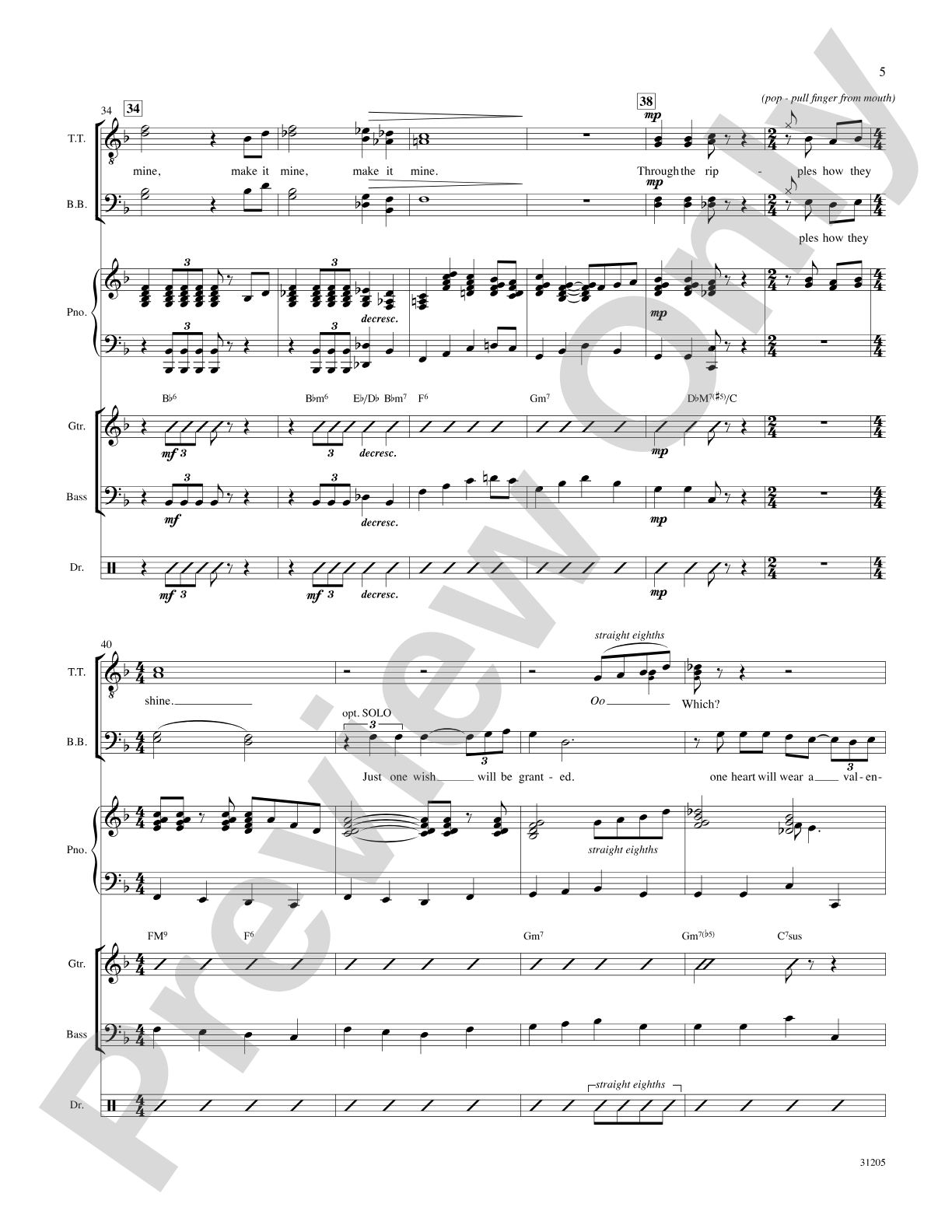Crazy 'Bout Croonin' (A Medley for Men): Score