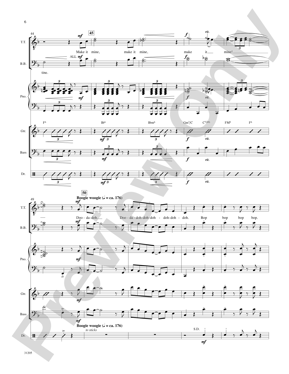 Crazy 'Bout Croonin' (A Medley for Men): Score