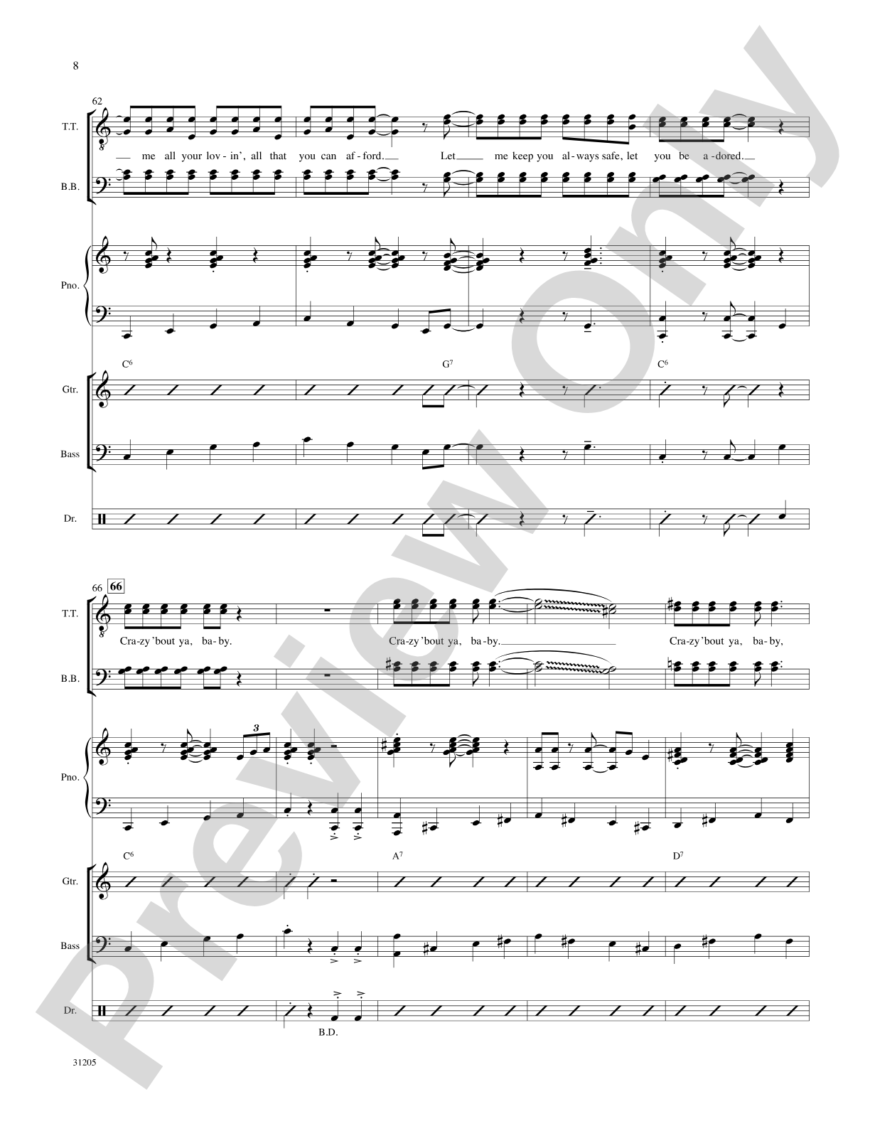 Crazy 'Bout Croonin' (A Medley for Men): Score